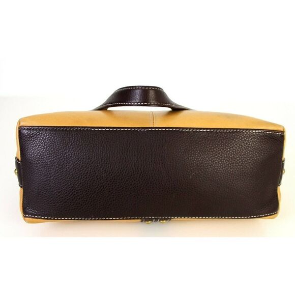 SMALL Tignanello TAN BEIGE BROWN GENUINE LEATHER HOBO HANDBAG PURSE SHOULDER BAG - Picture 8 of 12